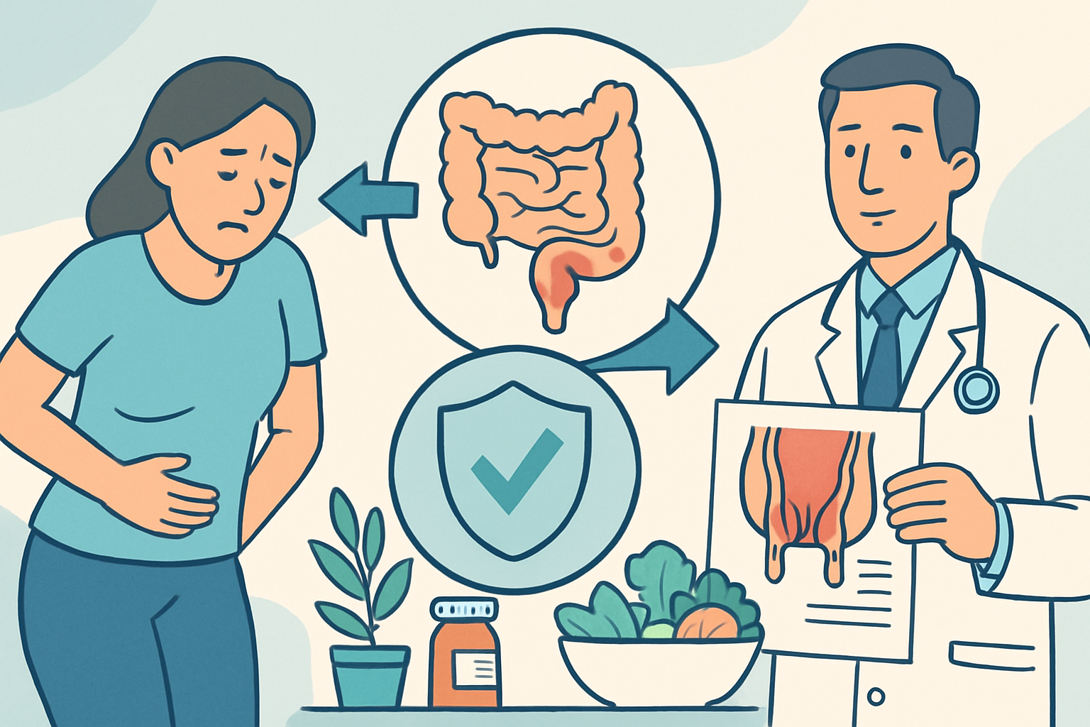 Zusammenhang zwischen Verstopfung und Hämorrhoiden mit Darstellung des Teufelskreises